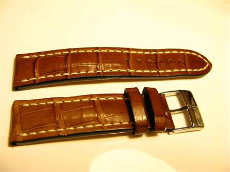 breitling black crocodile strap 22 20|Breitling Black Crocodile Leather Strap 1018P 22mm 22.